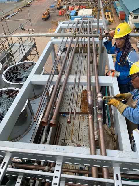 PT. Winner HVAC Services HVAC-R project photograph 084 — marine duct fabrication and installation