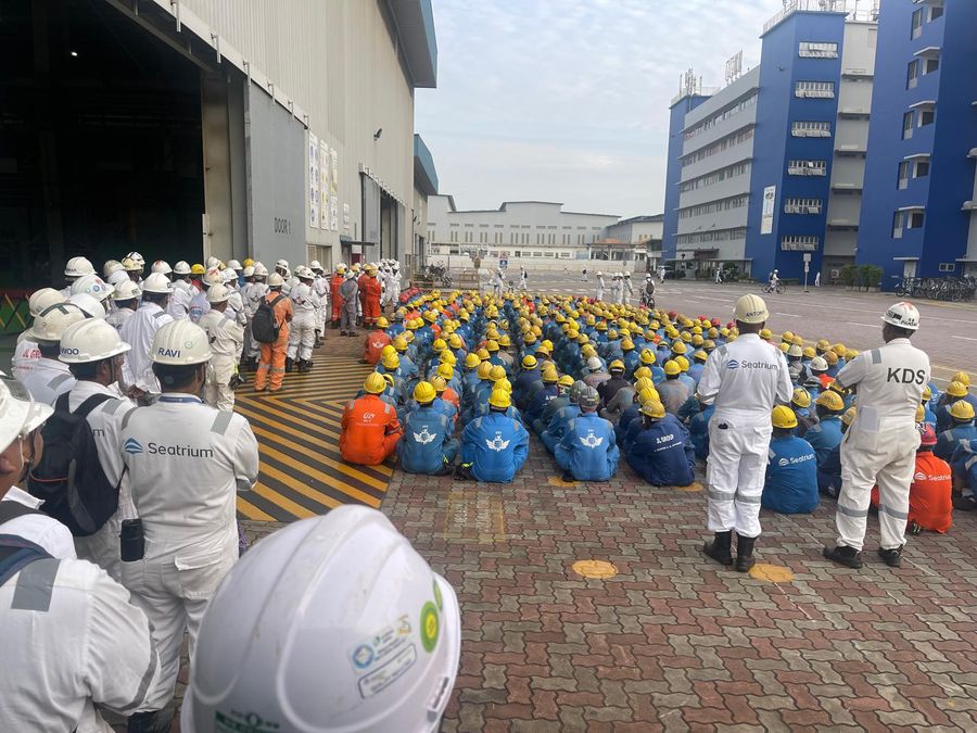Offshore platform HVAC fabrication team