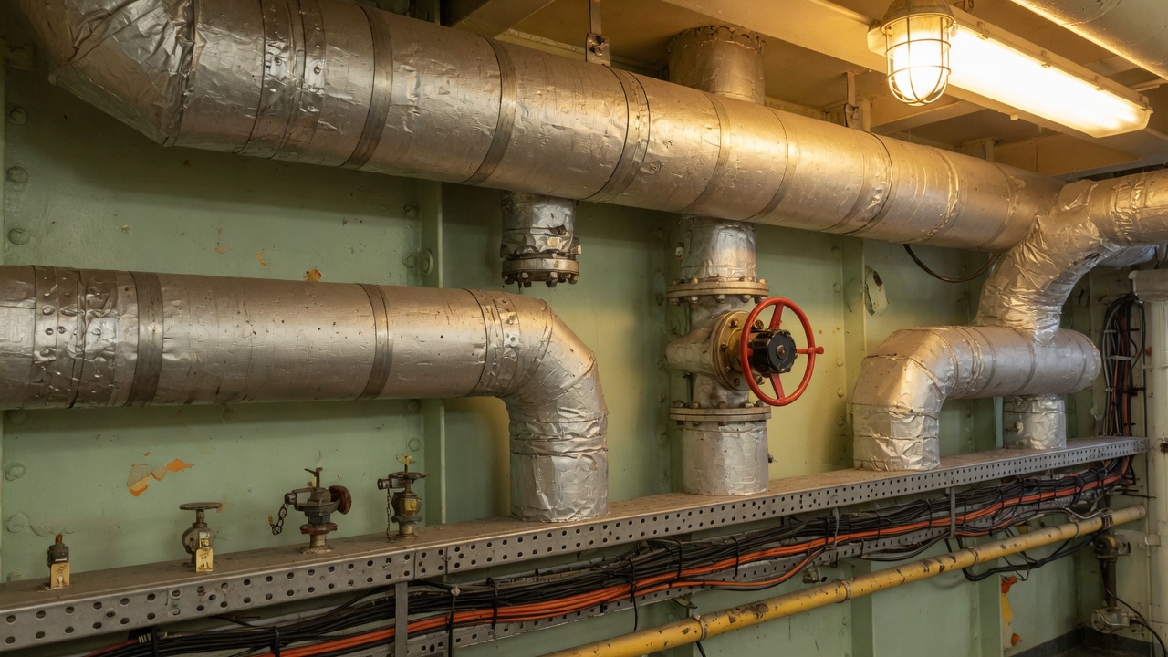 Ship engine-room HVAC installation — 24-hour shipyard response