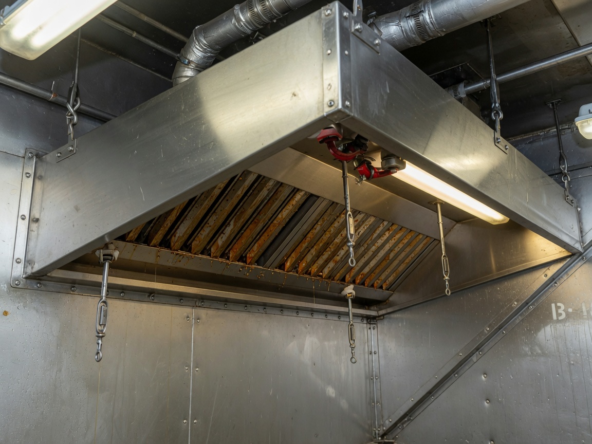 Ship galley exhaust hood and stainless ventilation