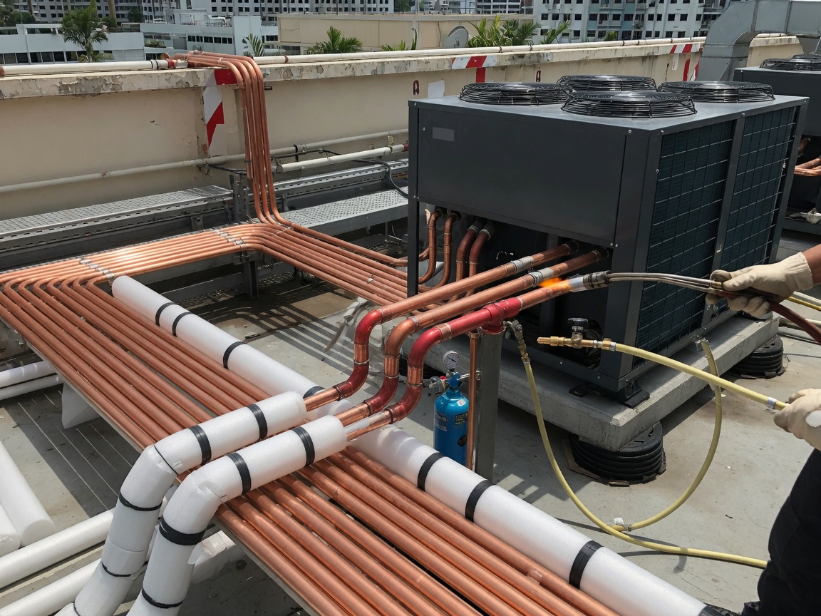 VRF refrigerant piping and condensing unit